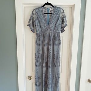 Pink blush blue maternity dress